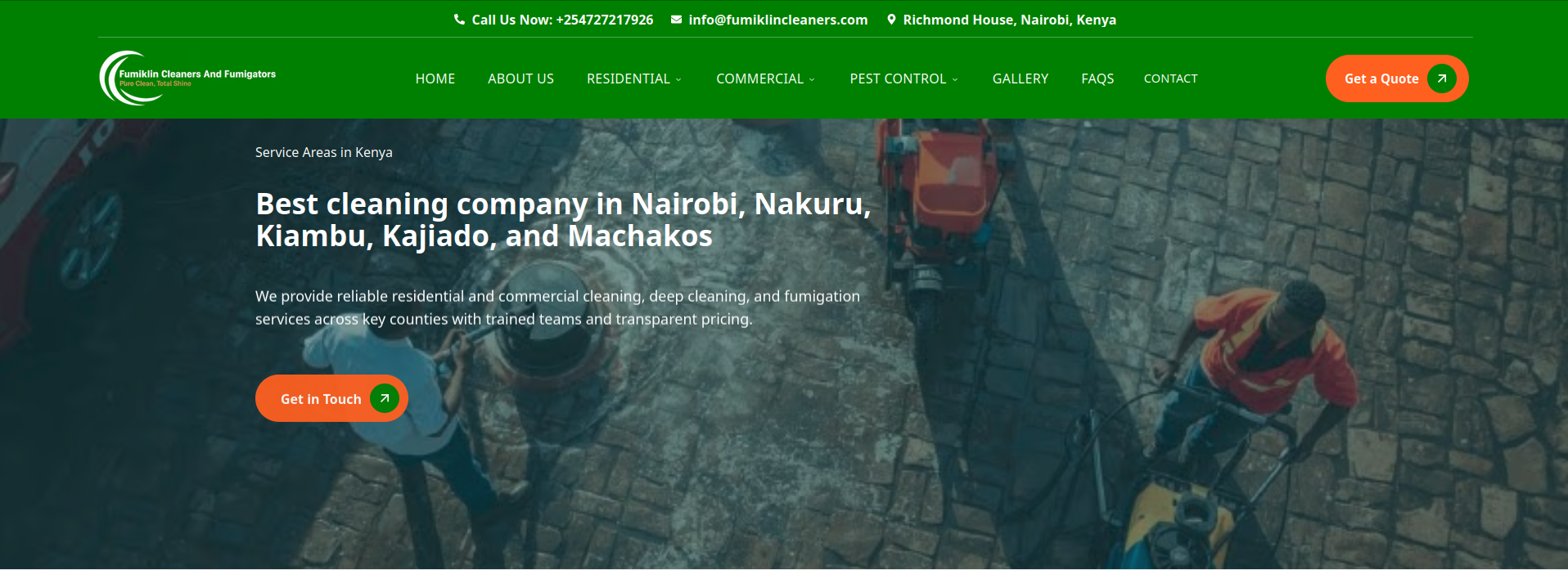 FumiKlin Cleaners - Modern Cleaning Services Website
