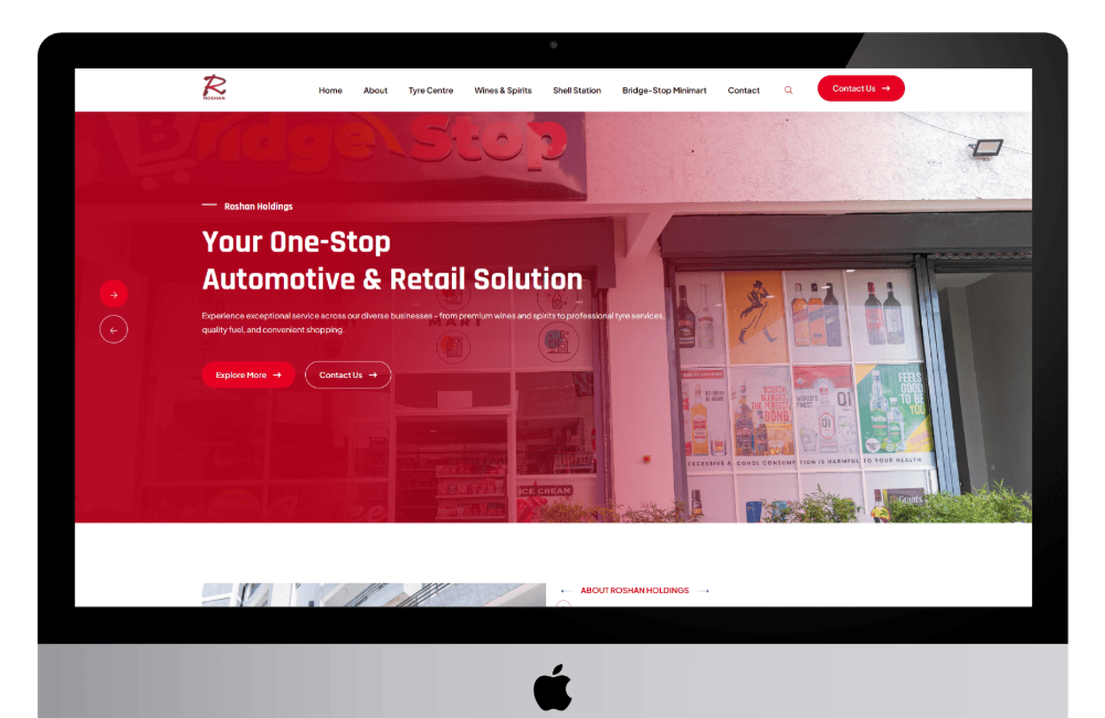 Roshan Holding E-commerce Interface
