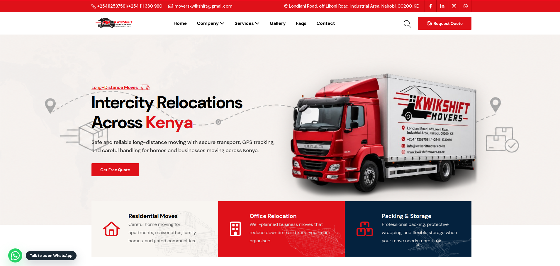 KwikShift Movers - Online Presence Transformation
